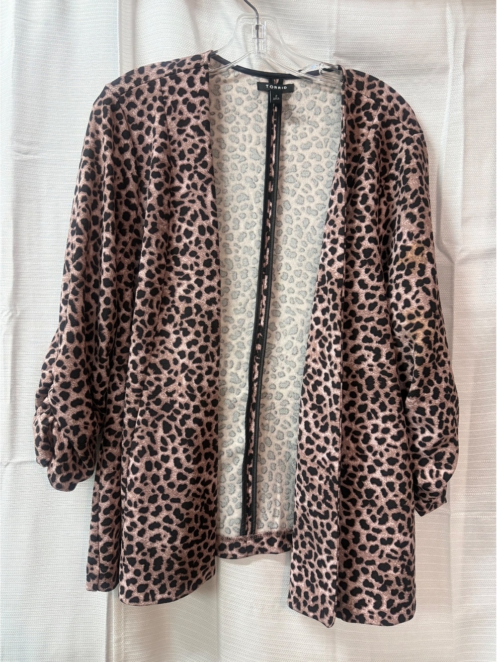 Torrid Women's Leopard Print Open Front Cardigan Size 2